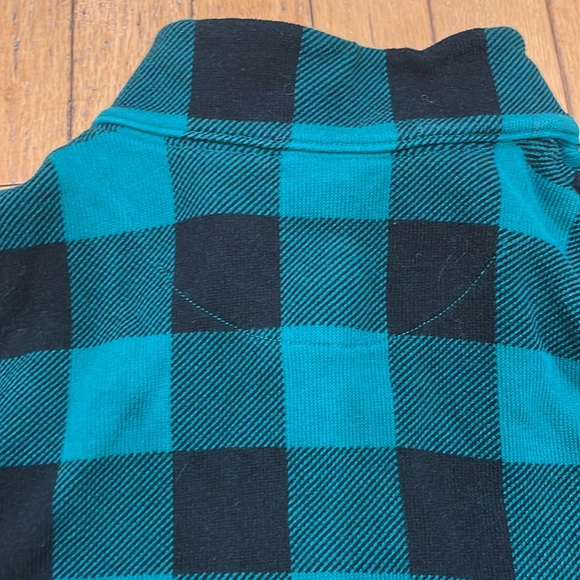 LANDS’ END Men’s green and black buffalo plaid 1/4 zip knitted sweater. Size XL - Picture 11 of 11